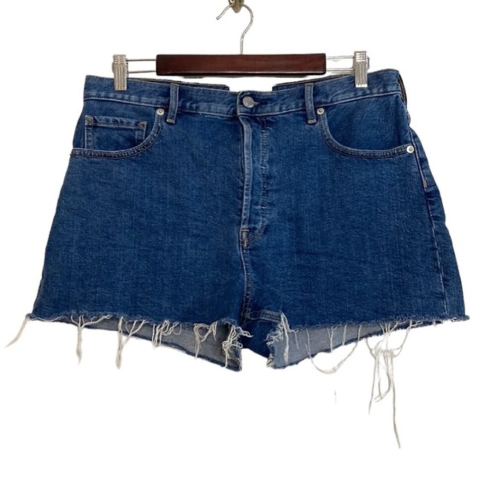 Everlane The Cheeky Short Womens 31 Dark Blue Denim Cut Off Jean Shorts
